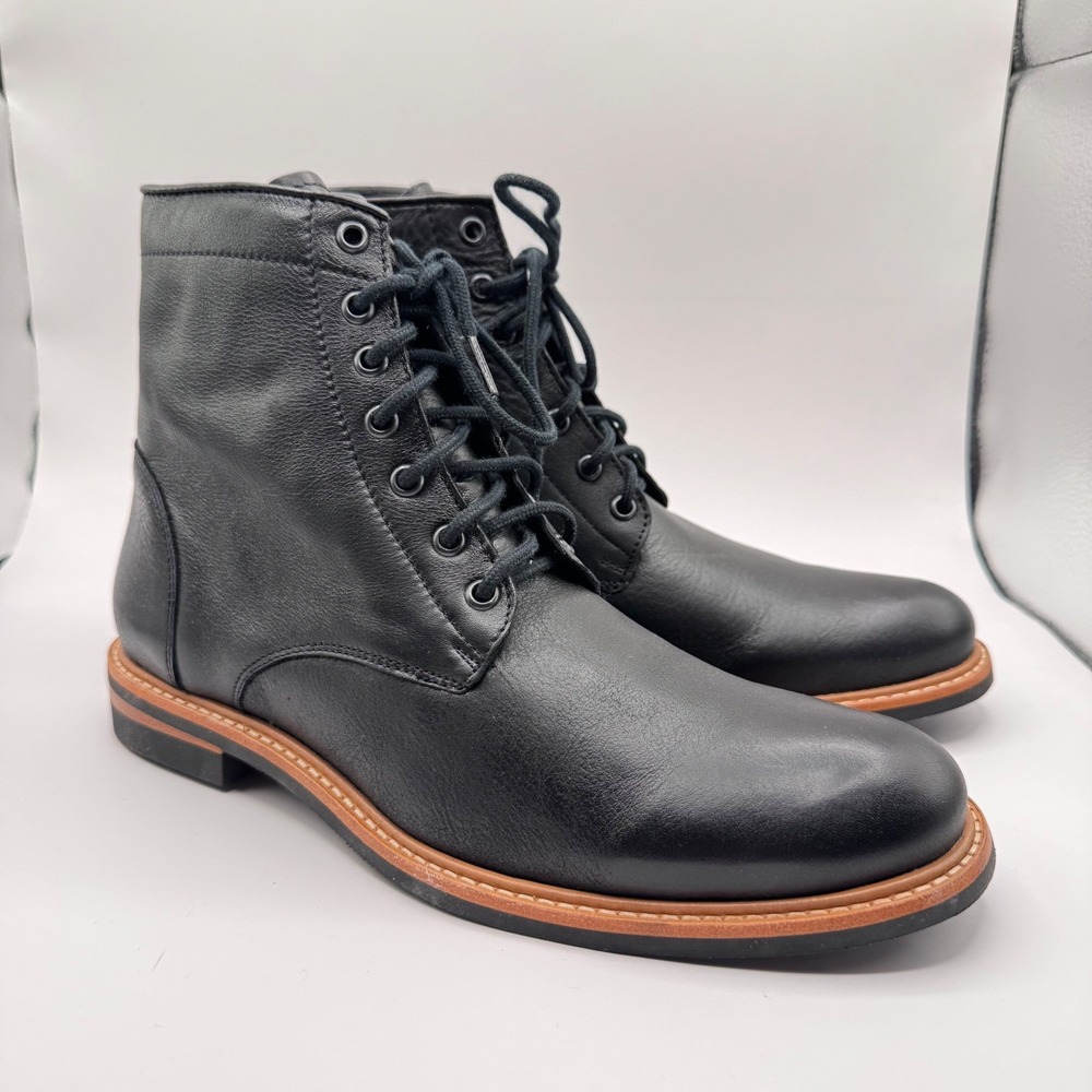 Nisolo Andres‎ All Weather Boot Black Leather Men's 9 Lace Up Combat Military